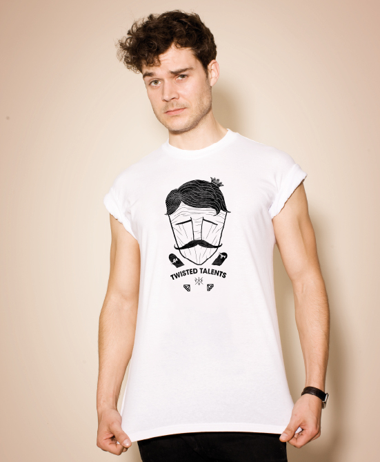 Ein Model im kultigen Woody Allen-Shirt (Quelle: Twisted Talents)