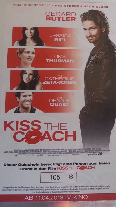 Die Vorderseite der "Kiss the Coach"-Freikarten(Quelle: Splendid Film)