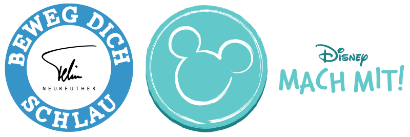 Die Logos von "Beweg dich schlau!" und "Disney Mach Mit!" (© Disney)