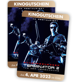 Ein Mock-Up der Kinogutscheine für "Terminator 2"